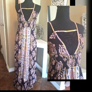 Intimately Free People Boho Maxi Babydoll Lace Slip Dress M
